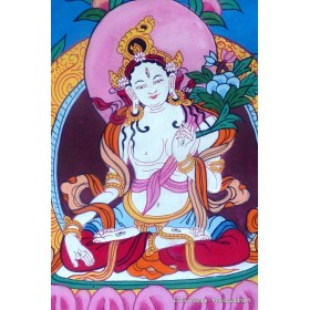 Tangka tibétain Tara Blanche Tentures tibétaines Bouddha tang tarab