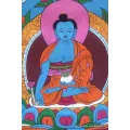 Thangka tibétain Bouddha de Médecine – guérison spirituelle - Objets rituels bouddhistes