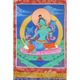 Thangka tibétain Tara Verte– guérison et pureté sacrée - Thangkas tibétains