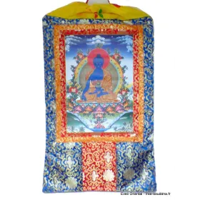 Grand Thangka tibétain Bouddha de Médecine 105 cm - Thangkas tibétains