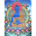 Grand Thangka tibétain Bouddha de Médecine 105 cm - Thangkas tibétains