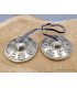 Tingshas tibétaines Signes Auspicieux argentées 7 cm Tingsha tibétaine cymbales TBDRA1