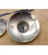 Tingshas tibétaines Signes Auspicieux argentées 7 cm Tingsha tibétaine cymbales TBDRA1
