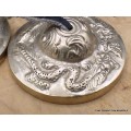 Tingshas tibétaines Dragons 6.5 cm couleur laiton Tingsha tibétaine cymbales TBDRA2