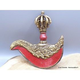 Kartika tibétain (drigug) avec corail pierres rouges Kartika Tibétain Bouddhiste KART3.1