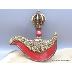 Kartika tibétain (drigug) avec corail pierres rouges - Kartika Tibétain Bouddhiste