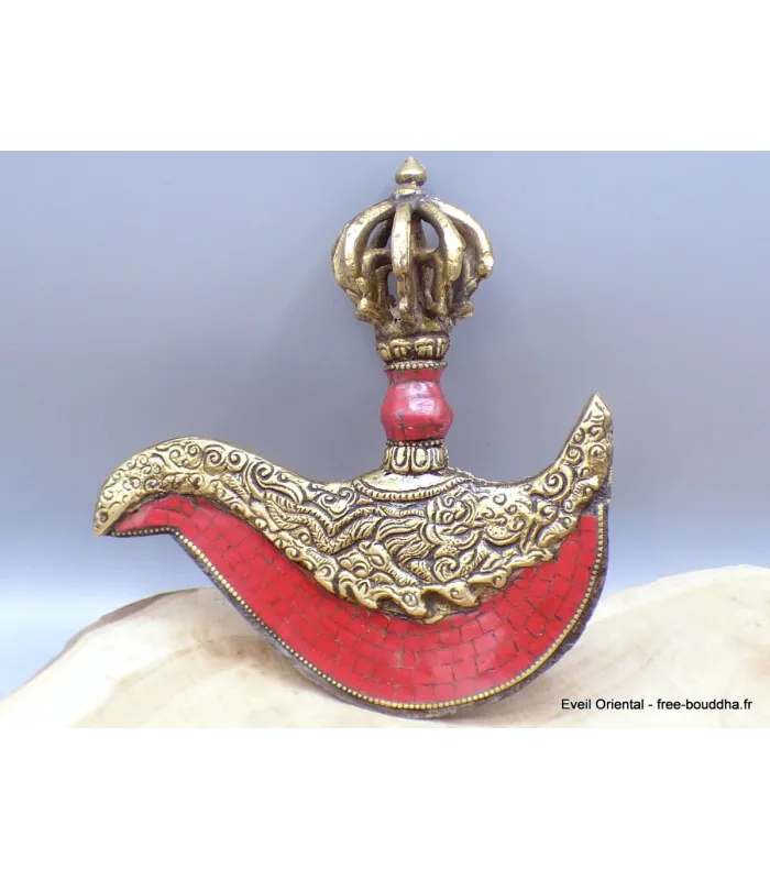 Kartika tibétain (drigug) avec corail pierres rouges - Kartika Tibétain Bouddhiste