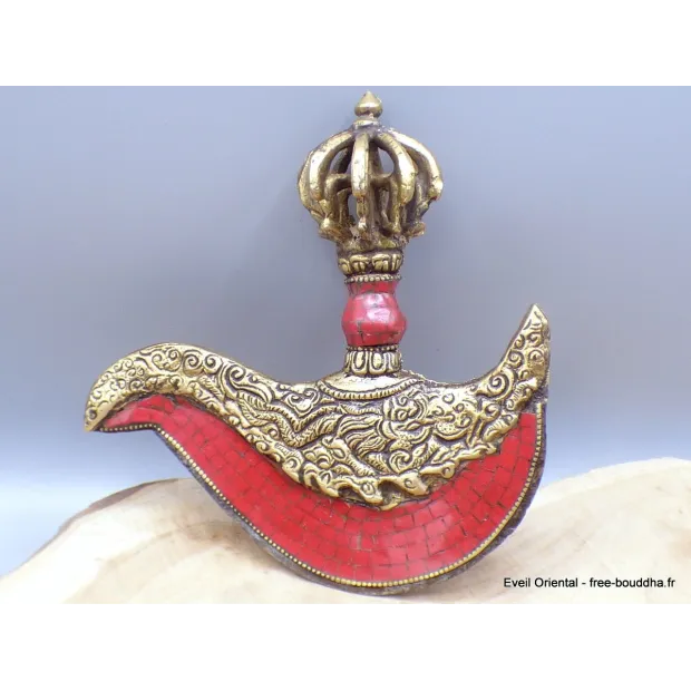 Kartika tibétain (drigug) avec corail pierres rouges - Kartika Tibétain Bouddhiste