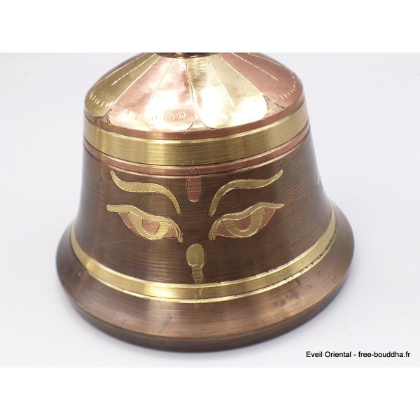 Cloche dorjé tibétain 14 cm patine cuivre Cloches et dorjé tibétains CEDOR2