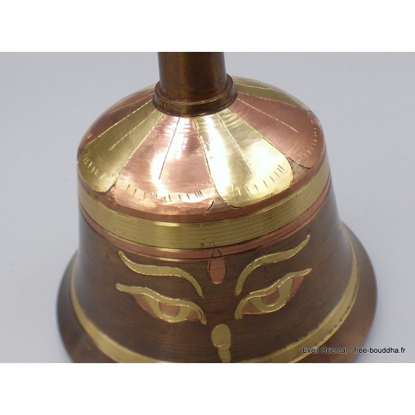 Cloche dorjé tibétain 14 cm patine cuivre Cloches et dorjé tibétains CEDOR2