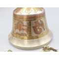 Cloche tibétaine dorjé 15 cm plaqué argent mantra tibétain - Objets rituels bouddhistes
