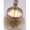 Cloche dorjé tibétain 15 cm plaqué argent mantra tibétain Objets rituels bouddhistes CEDOR4