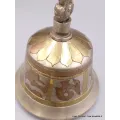 Cloche tibétaine dorjé 15 cm plaqué argent mantra tibétain - Objets rituels bouddhistes