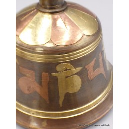 Cloche dorjé tibétain 14 cm bronze cuivre Dorje Objets rituels bouddhistes CEDOR7