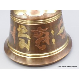 Cloche dorjé tibétain 14 cm bronze cuivre Dorje Objets rituels bouddhistes CEDOR7
