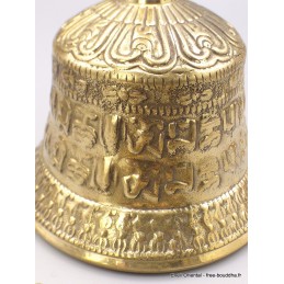 Cloche tibétaine et dorjé en bronze laiton 13 cm Objets rituels bouddhistes CEDOR8