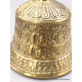 Cloche tibétaine et dorjé en bronze laiton 13 cm Cloches et dorjé tibétains CEDOR8