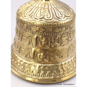 Cloche tibétaine et dorjé en bronze laiton 13 cm