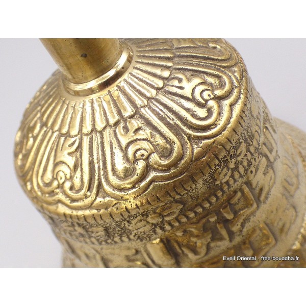 Cloche tibétaine et dorjé en bronze laiton 13 cm Cloches et dorjé tibétains CEDOR8