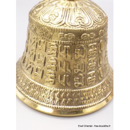 Cloche tibétaine et dorjé en bronze laiton 16 cm Objets rituels bouddhistes CEDOR9