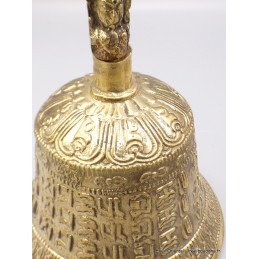 Cloche tibétaine et dorjé en bronze laiton 16 cm Objets rituels bouddhistes CEDOR9