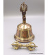 Cloche dorjé boucchiste patine cuivre et or 15 cm Cloches et dorjé tibétains CEDOR10