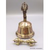 Cloche dorjé boucchiste patine cuivre et or 15 cm Cloches et dorjé tibétains CEDOR10