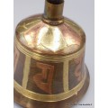 Cloche dorjé boucchiste patine cuivre et or 15 cm Cloches et dorjé tibétains CEDOR10
