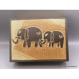 Boîte à bijoux indienne en bois - Boîte à Bijoux tibétaine