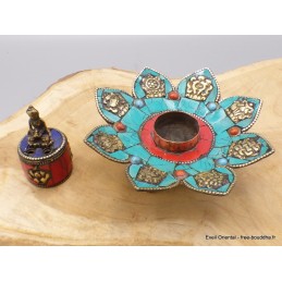 Porte-encens tibétain Turquoise cuivre Brûleurs et porte-encens ref 3034.1
