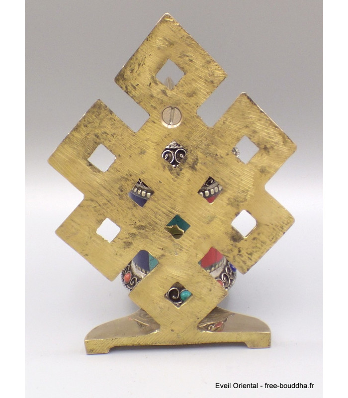 Moulin à prière mural en laiton et pierres Moulins à Prières tibétains NMAP18