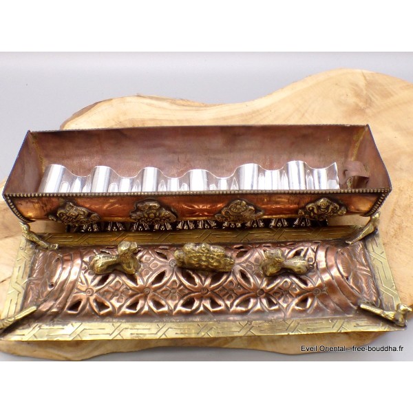 Brûleur d'encens tibétain Stupa et biches Encens tibétains, accessoires BETSTU