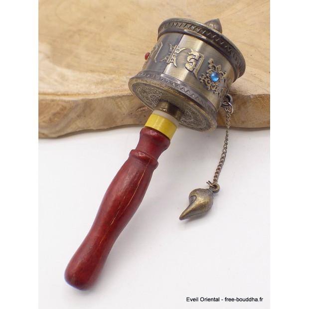 Moulin à prières tibétain mantra et perles 14 cm Moulins à Prières tibétains MAPZ31