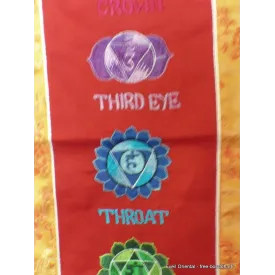 Tenture tibétaine 7 chakras verte rouge - Tentures bouddhistes