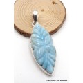 RARE pendentif Larimar sculpté main Pendentifs pierres naturelles PU112