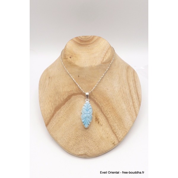 RARE pendentif Larimar sculpté main Pendentifs pierres naturelles PU112