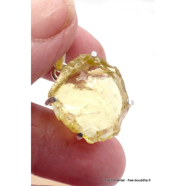 Pendentif Quartz Citron brut oval Pendentifs pierres naturelles PU113.1