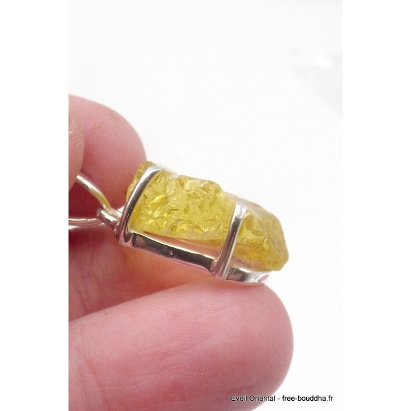 Pendentif Quartz Citron brut oval Pendentifs pierres naturelles PU113.1