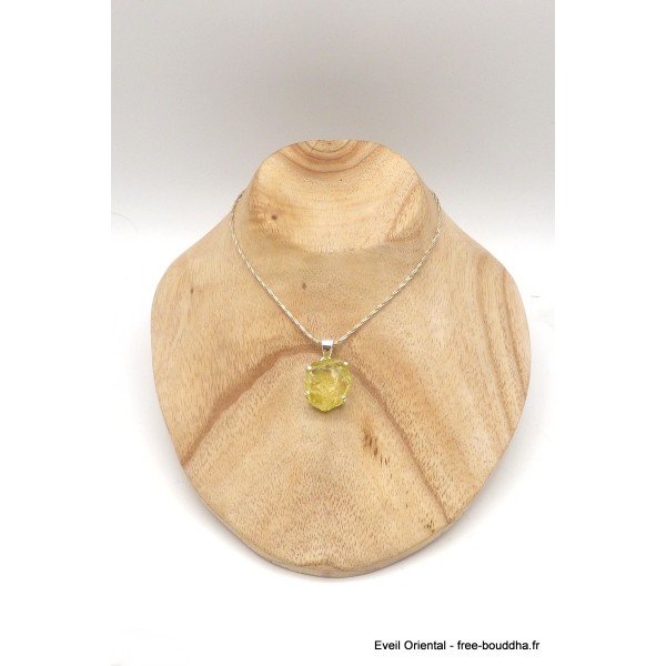 Pendentif Quartz Citron brut oval Pendentifs pierres naturelles PU113.1