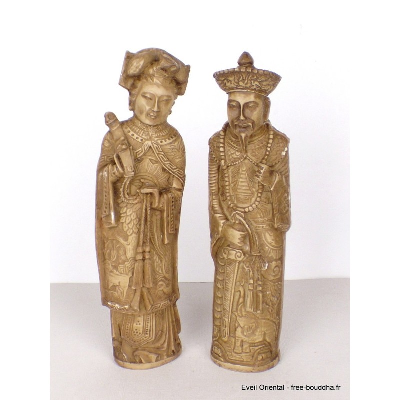 Statue taoïste Couple de Sages Statuettes Bouddhistes STAO1