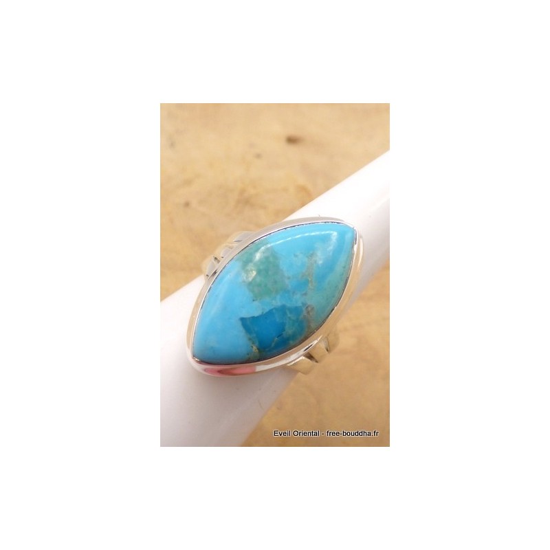 Bague Turquoise Mohave marquise T 52 Bagues pierres naturelles TUV58.4