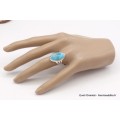 Bague Turquoise Mohave marquise T 52 Bagues pierres naturelles TUV58.4