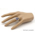 Bague Labradorite bleue facettée taille ajustable Bijoux en Labradorite Bleue TUV57.5