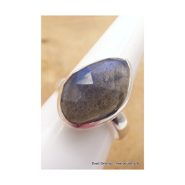 Bague en Labradorite bleue facettée taille ajustable Bijoux en Labradorite Bleue TUV57.6