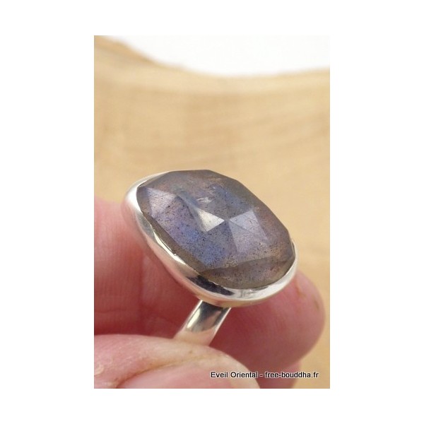 Bague en Labradorite bleue facettée taille ajustable Bijoux en Labradorite Bleue TUV57.6