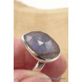 Bague en Labradorite bleue facettée taille ajustable Bijoux en Labradorite Bleue TUV57.6