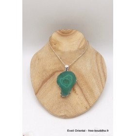 Grand pendentif en Malachite tranche Bijoux en Malachite TUV21.2