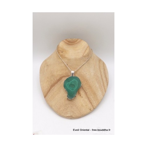 Grand pendentif en Malachite tranche Bijoux en Malachite TUV21.2