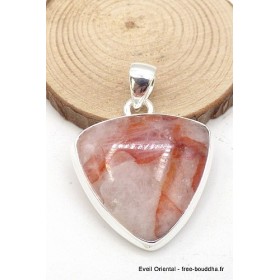 Pendentif Quartz Hématoïde triangulaire Pendentifs pierres naturelles TUV11.3