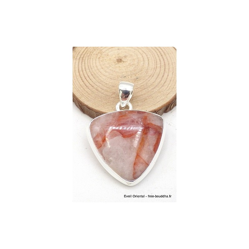 Pendentif Quartz Hématoïde triangulaire Pendentifs pierres naturelles TUV11.3